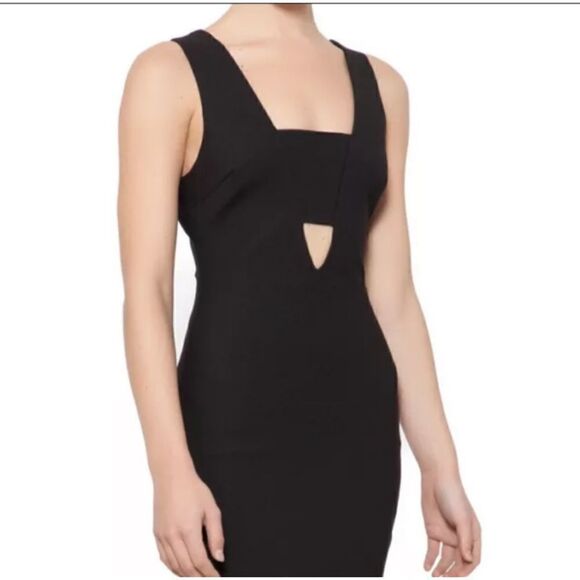Elizabeth & James Binx Mini Black Dress V Neck  Bodycon Cut Out Size XS - Picture 4 of 10